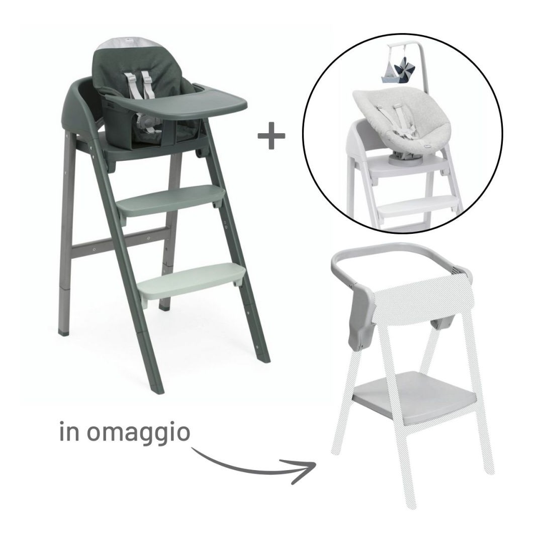 Crescendo Up Highchair and Newborn Bouncer with Free Learning Tower - Chicco