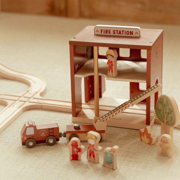Wooden Fire Station Set with Accessories - Little Dutch