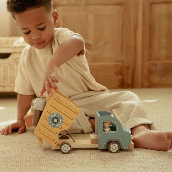 Camion con Cassone Ribaltabile in Legno con Accessori - Little Dutch
