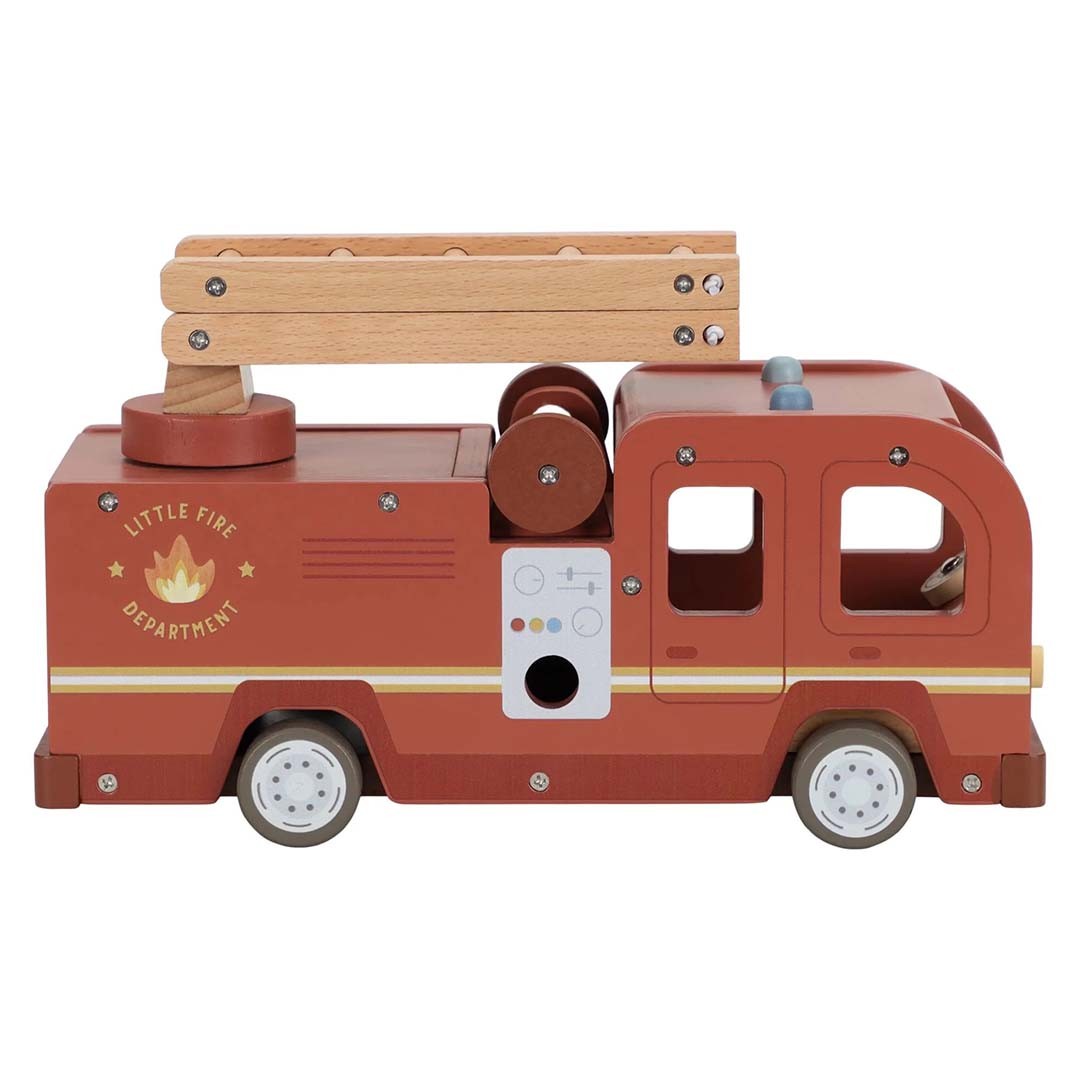Fire Truck with Extendable Ladder and Accessories - Little Dutch