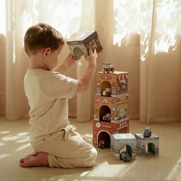 Stackable Blocks with Toy Cars