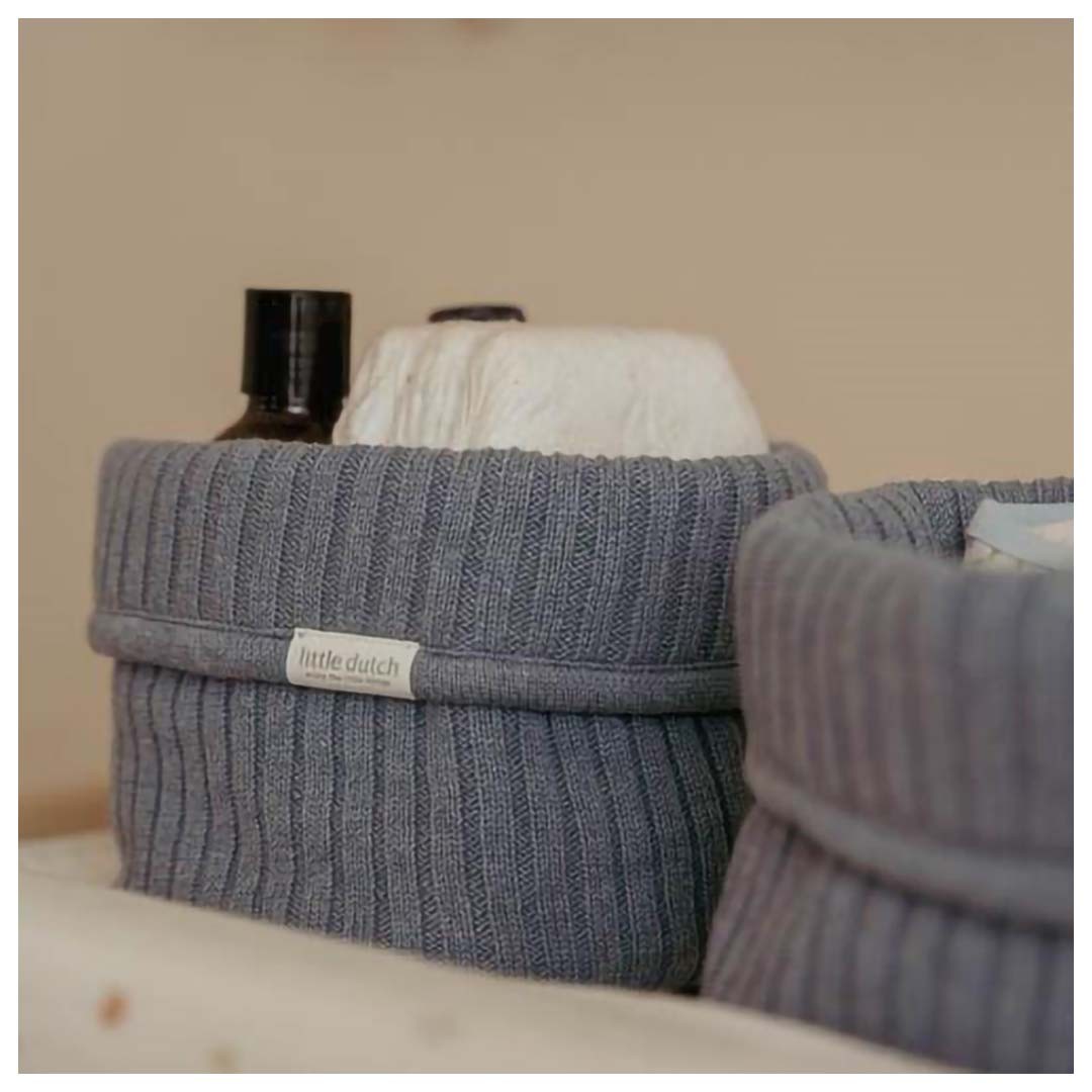 Blue Organic Cotton Changing Table Organizer - Little Dutch