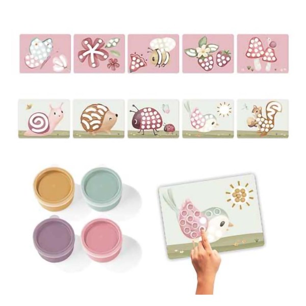 Set Pittura con le Dita Colori Lavabili per Bambini - Little Dutch