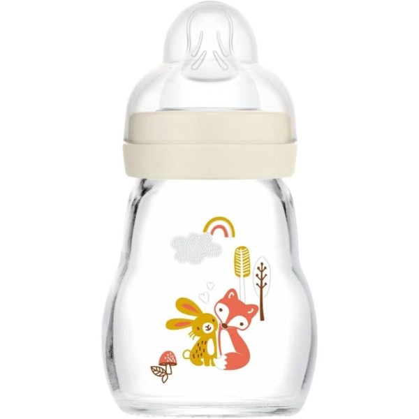 0+ months 170 ml baby bottle - MAM Feel Good™ glass Anti-Colic - MAM Baby