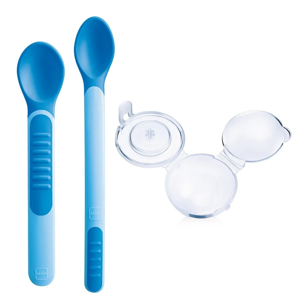 Set di 2 - Cucchiai termosensibili con coperchio - MAM Baby