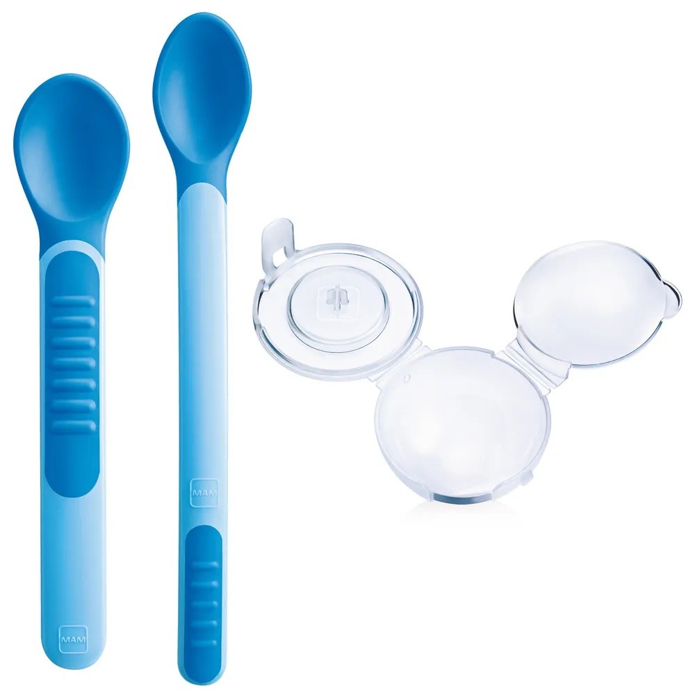 Set di 2 - Cucchiai termosensibili con coperchio - MAM Baby