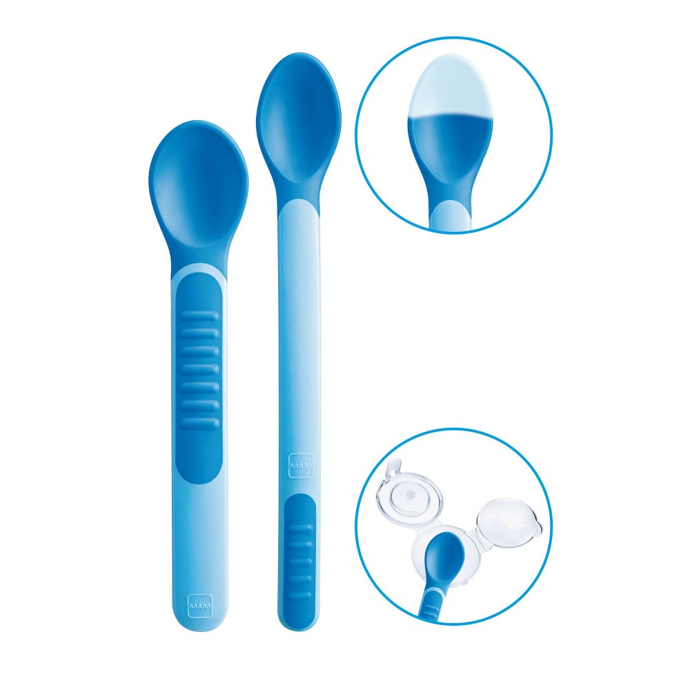Set di 2 - Cucchiai termosensibili con coperchio - MAM Baby