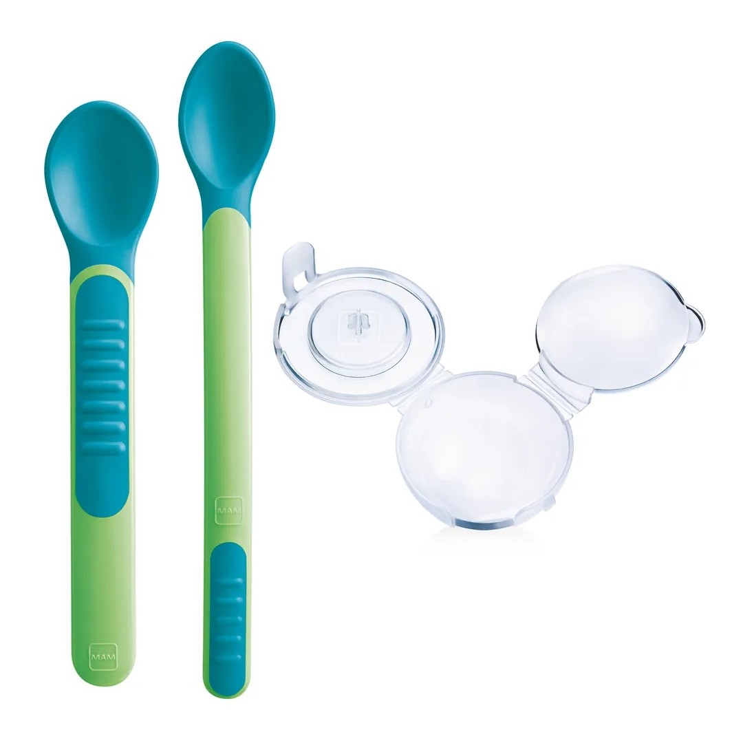 Set di 2 - Cucchiai termosensibili con coperchio - MAM Baby