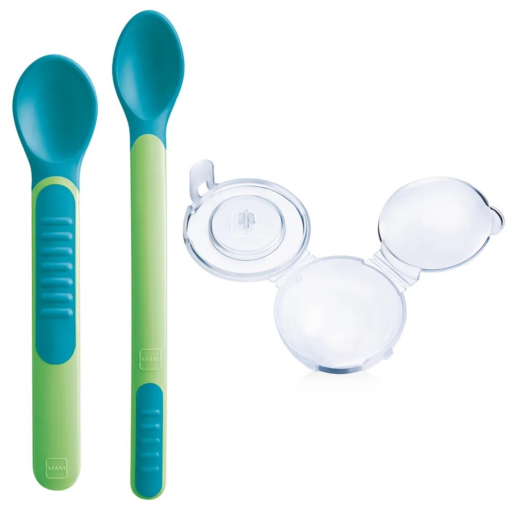 Set di 2 - Cucchiai termosensibili con coperchio - MAM Baby