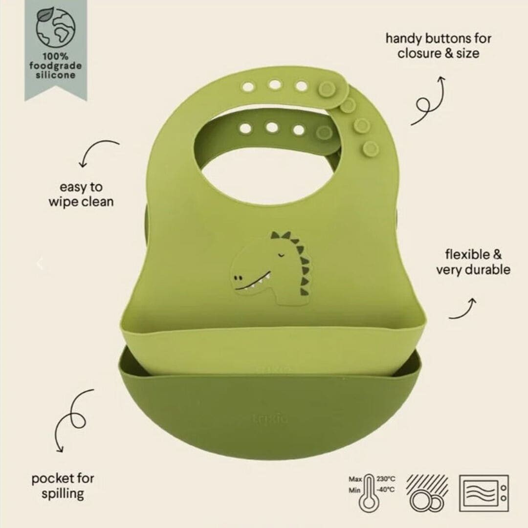 Set 2 bavaglini Trixie in silicone per bambini - Trixie