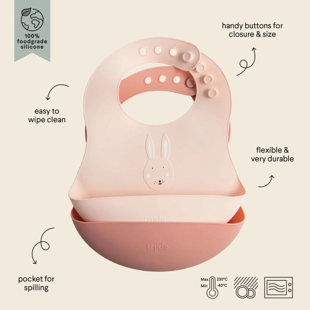 Set 2 bavaglini Trixie in silicone per bambini - Trixie