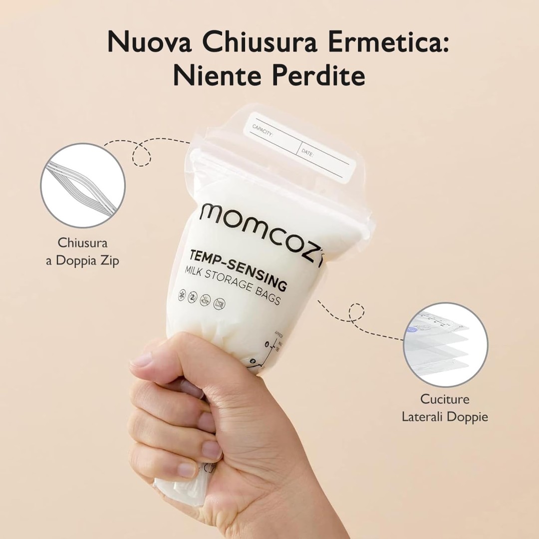 50 sacchetti per la conservazione del latte materno - Momcozy