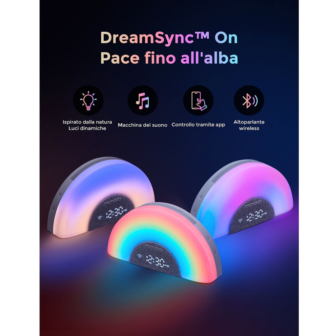 Macchina Rumore Bianco con Luce Notturna e Bluetooth - Momcozy