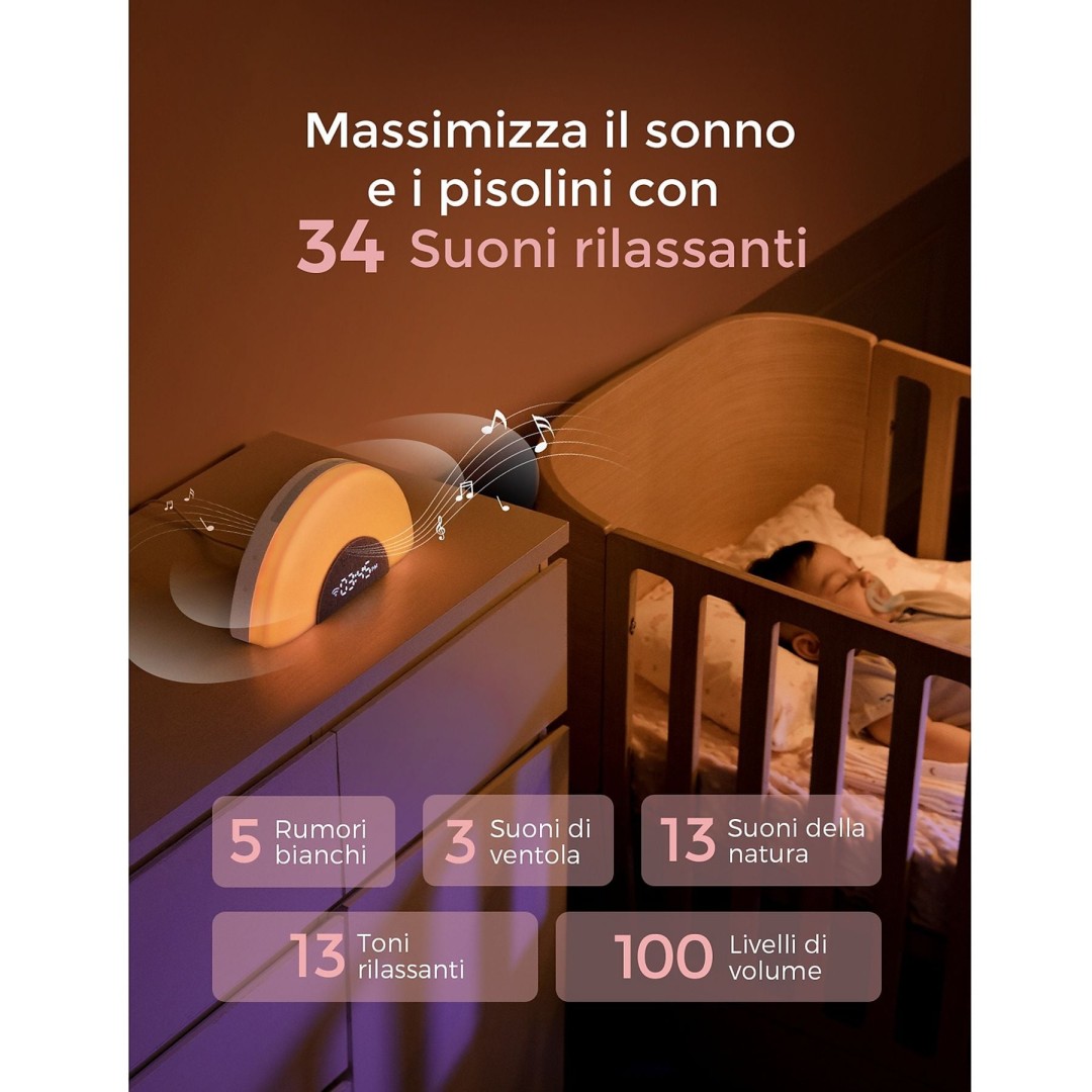 White Noise Machine with Night Light and Bluetooth Speaker - Momcozy