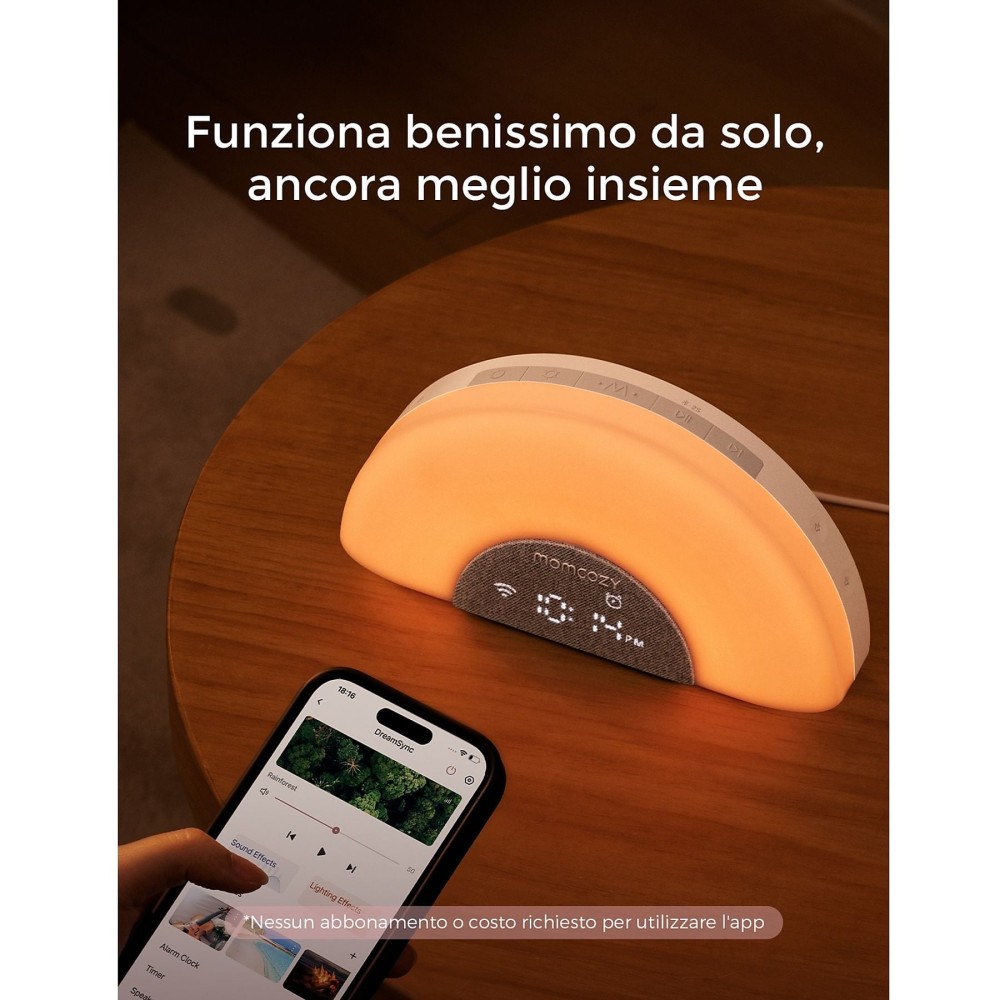 Macchina Rumore Bianco con Luce Notturna e Bluetooth - Momcozy