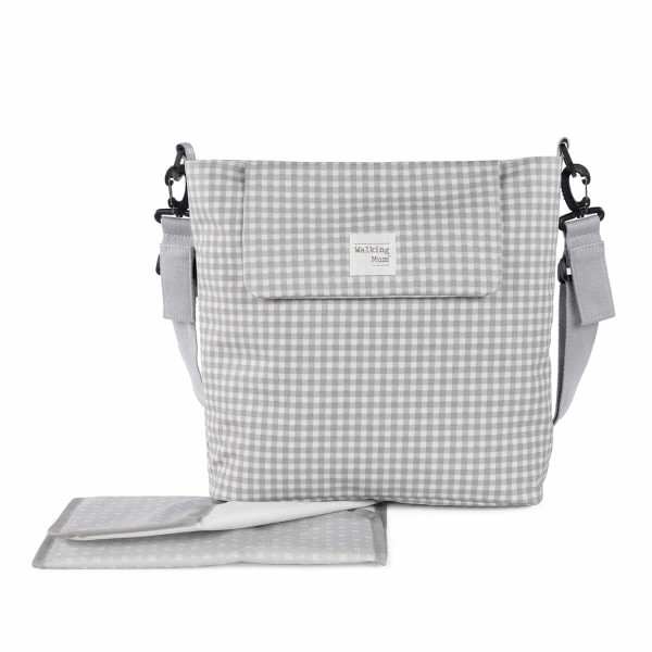 Vichy Grey changing bag - Walking Mum