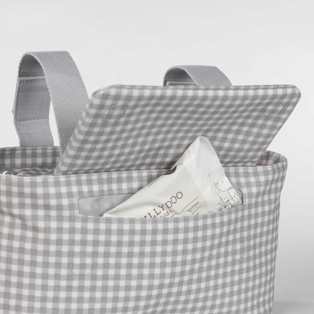 Vichy Grey Stroller Organizer Bag - Walking Mum