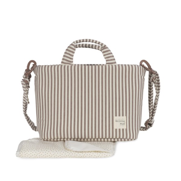 Borsa Fasciatoio Strips Moka - Walking Mum