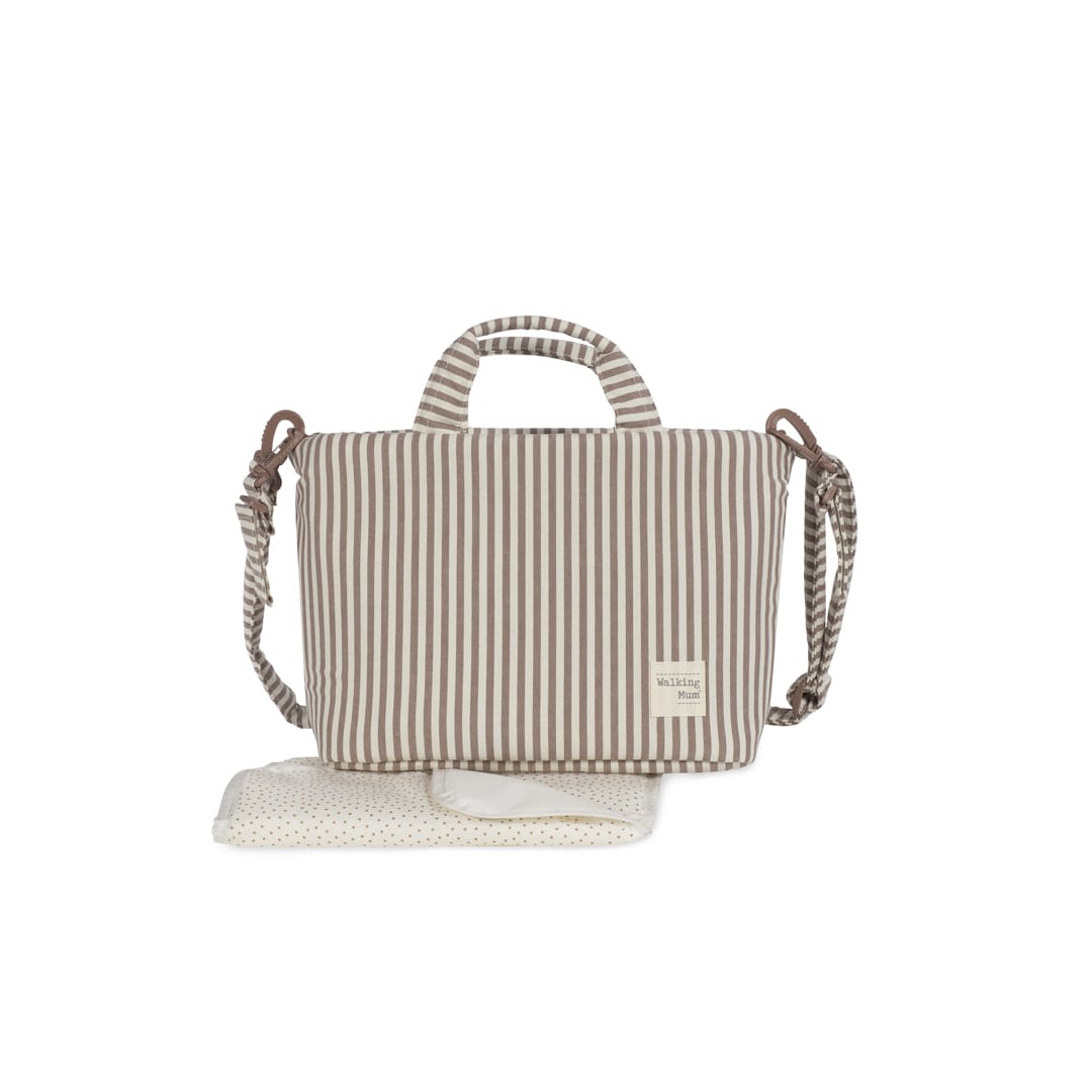 Borsa Fasciatoio Strips Moka - Walking Mum