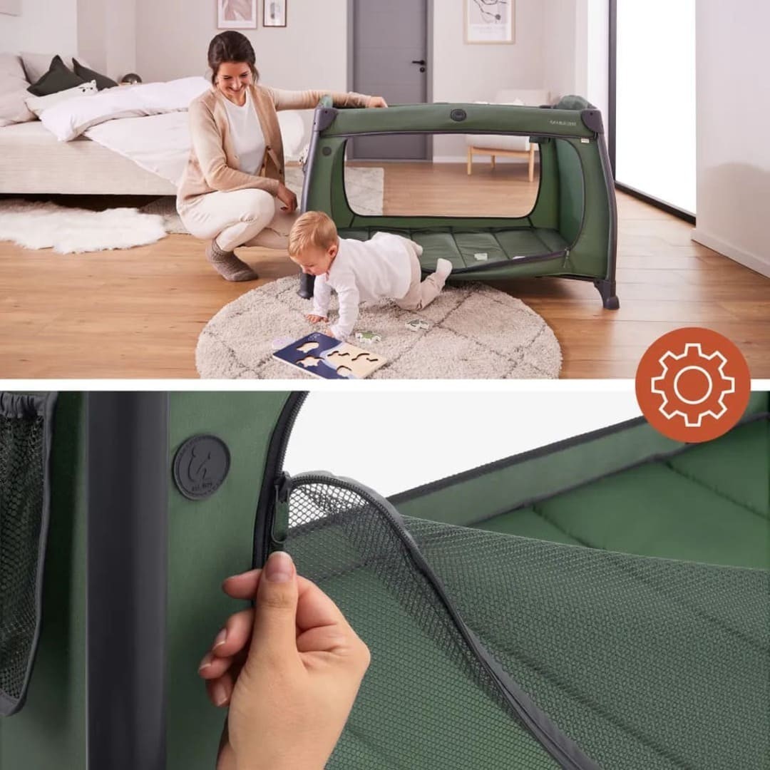Lettino da viaggio Play N Relax Center Dark Green - Hauck