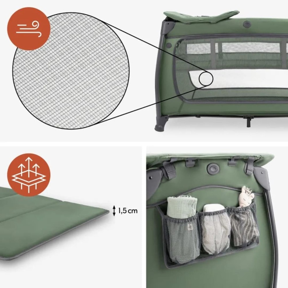 Lettino da viaggio Play N Relax Center Dark Green - Hauck