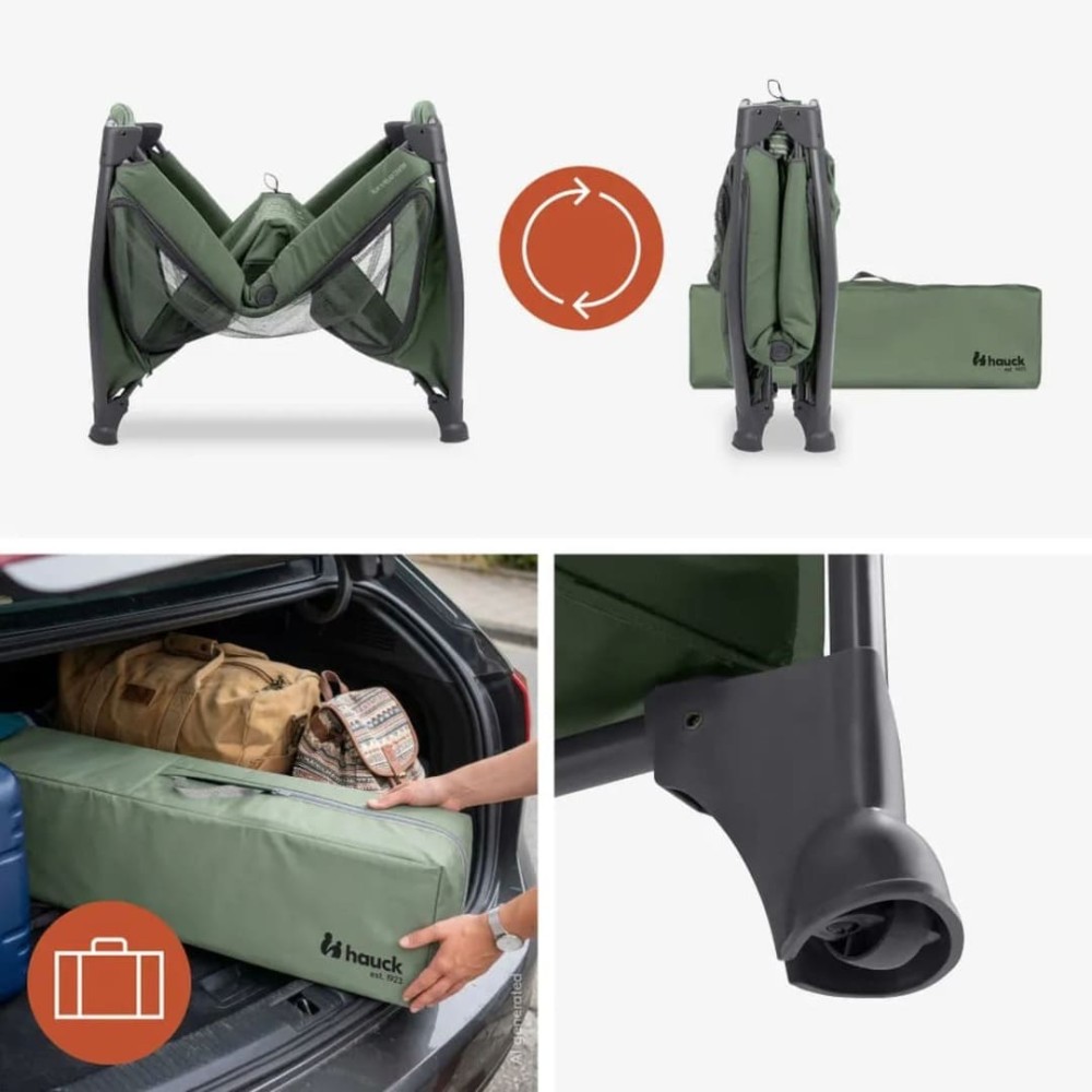 Lettino da viaggio Play N Relax Center Dark Green - Hauck