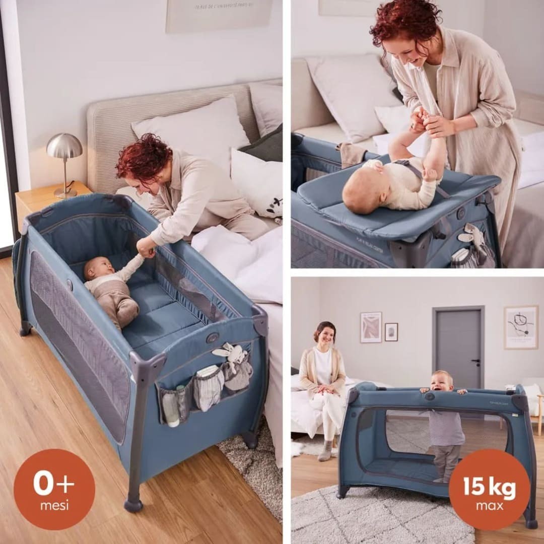 Lettino da viaggio Play N Relax Center Dark Blue - Hauck