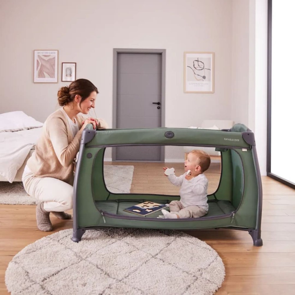 Lettino da viaggio Play N Relax Center Dark Green - Hauck